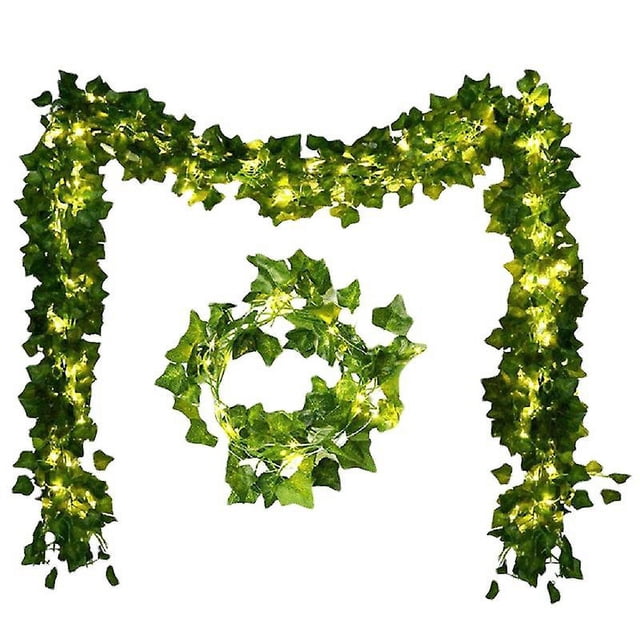 Guirnaldas de hiedra artificial CHAO 12 piezas con 100 luces LED para decoración de celebraciones bodas cocinas jardines y oficinas