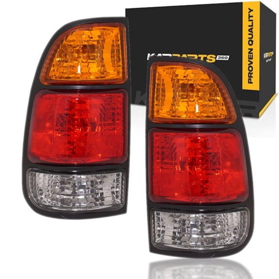 For 2000-2006 Toyota Tundra Pair Rear Tail Lights Driver and Passenger Side Regular Cab | Access Cab; Std Bed; Amber/Red/Clear Lens TO2800129 TO2801129 | 81560-0C010 81550-0C010