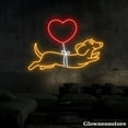 thumbnail image 4 of Glowneon Dachshund Balloon Heart Neon, Dachshund LED Sign, Dachshund Lover Gift, Pet Shop Decor, 4 of 5