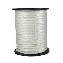 Quality Nylon Rope 1/4" (6.4mm) White Dacron Polyester Rope - 500 foot spool | 1/4 inch - Solid Braid - Industrial Grade - High UV and Abrasion Resistance - Low Stretch - Made in USA