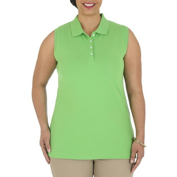Lee Riders Women's PlusSize Sleeveless Knit Polo