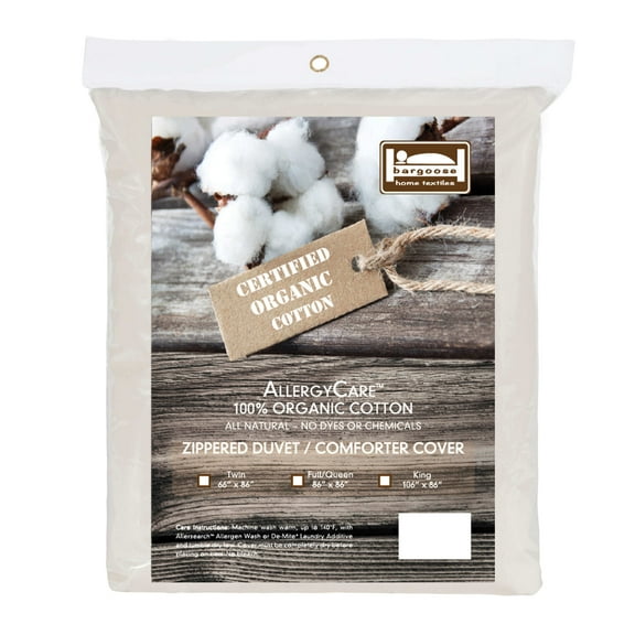 AllergyCare Organic Cotton Duvet/Comforter Cover, Queen Size 86" x 86"