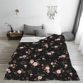 thumbnail image 5 of Fuzoiu Flowers Print Ultra-Soft Micro Fleece Blanket,All Seasons Flannel Throw, Lightweight Blanket for Bed, Sofa, Couch, Movie Night, Camping, and Travel-80"x60", 5 of 7