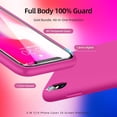 thumbnail image 2 of [3 in 1 for iPhone x Case/iPhone Xs case, with 2 Pack Screen Protector, Liquid Silicone Slim Shockproof Protective Phone Case 5.8 inch [Microfiber Lining] (Hot Pink), 2 of 11