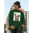 thumbnail image 2 of Rainbow Splash Giraffe Trio. Sweatshirt Men -Fab Funky Designs, Male XX-Large, 2 of 4