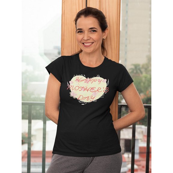 Happy Mothers Day Yellow Heart T-Shirt Women -Image by Shutterstock, Female x-Large
