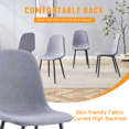 thumbnail image 6 of Luxury Simple Chair - Set of 4 White Linen Material High Resilience Dining Chair with Metal Golden Leg.Integral metal leg architecture,Suitable for various interior decoration styles., 6 of 27