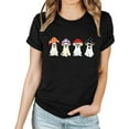 thumbnail image 5 of Jsaierl Womens Halloween Shirts Spooky Pumpkin Ghost Print Tees Stretch Round Neck T-shirt Short Sleeve Dressy Casual Blouse Tops Halloween Party Supplies, 5 of 9