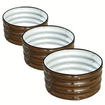 3pcs Round Raised Garden Bed Kit - Outdoor Metal Planter Box, 2x2x1ft, Large Garden Box for Planting Vegetables