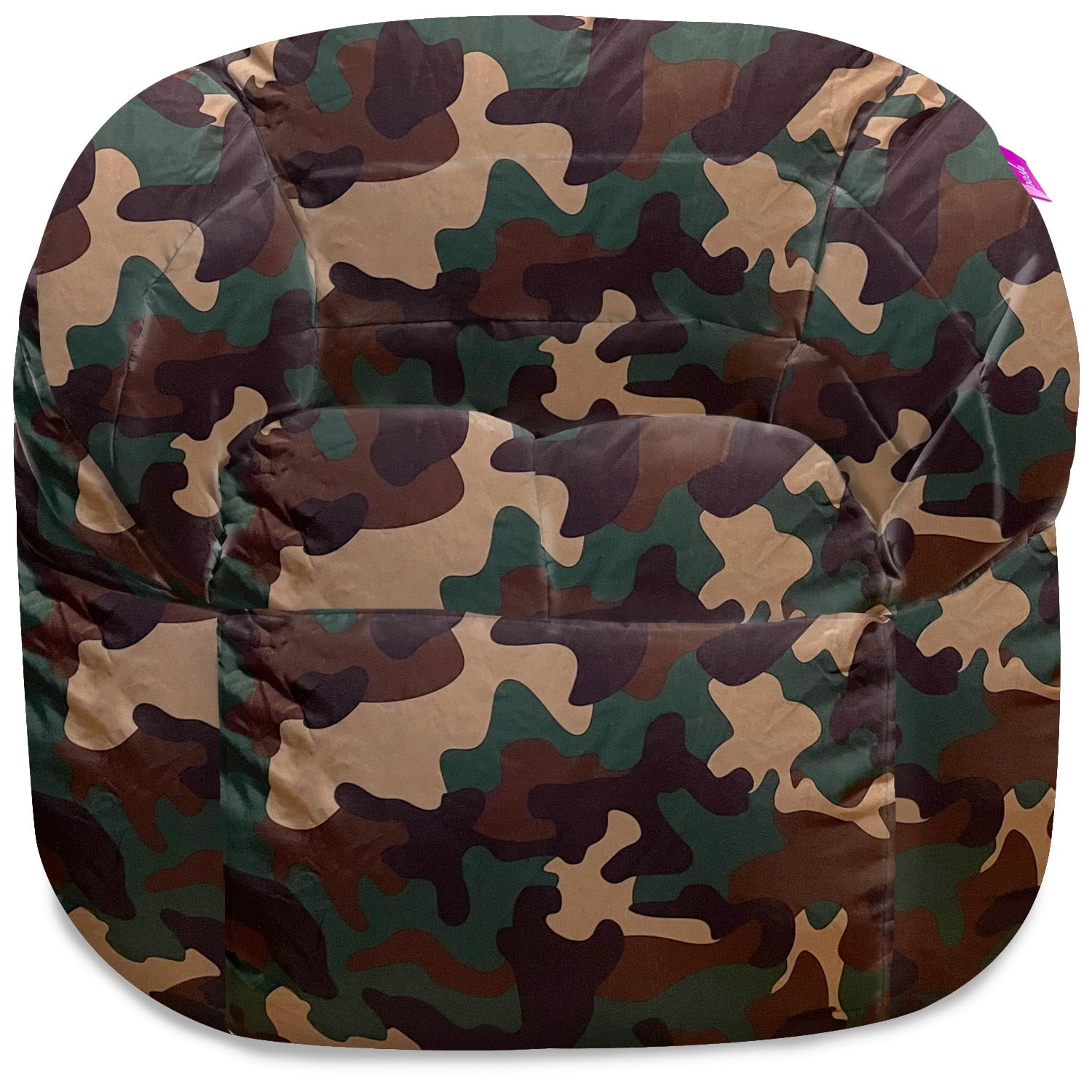 Posh Creations Structured Bean Bag Chair Sonoma Lounge Teens, Nylon, 2 Ft, Camo Green