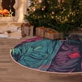 thumbnail image 5 of Lukts Neon Zombie Skull Print Color Life Christmas Tree Skirt, Winter Holiday Tree Mat Decoration ,Can be Used as A Shawl-48", 5 of 6