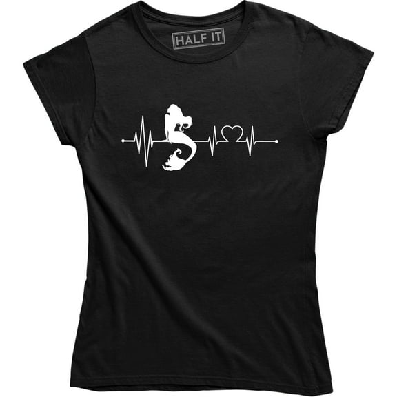 Mermaid Pulse Ringer heartbeat ecg Heart Funny Nurse Check Up Womens T-Shirt