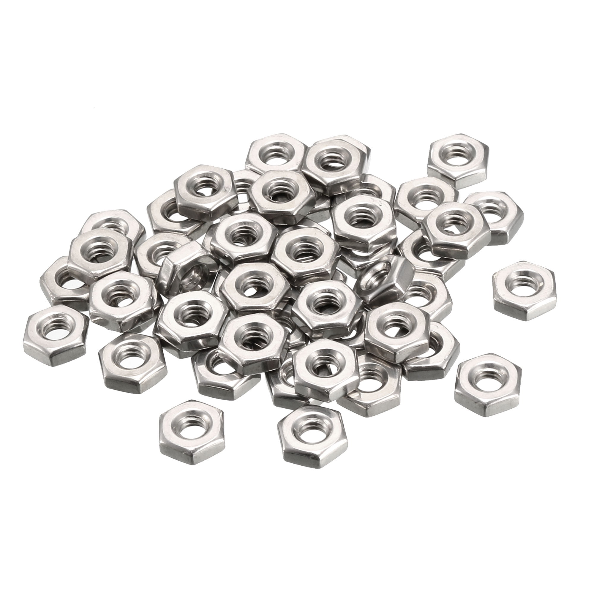 Details about   2-10# 1/4 Inch 304 Stainless Steel Hexagon Hex Nut Silver Tone Thread 50/100pcs 