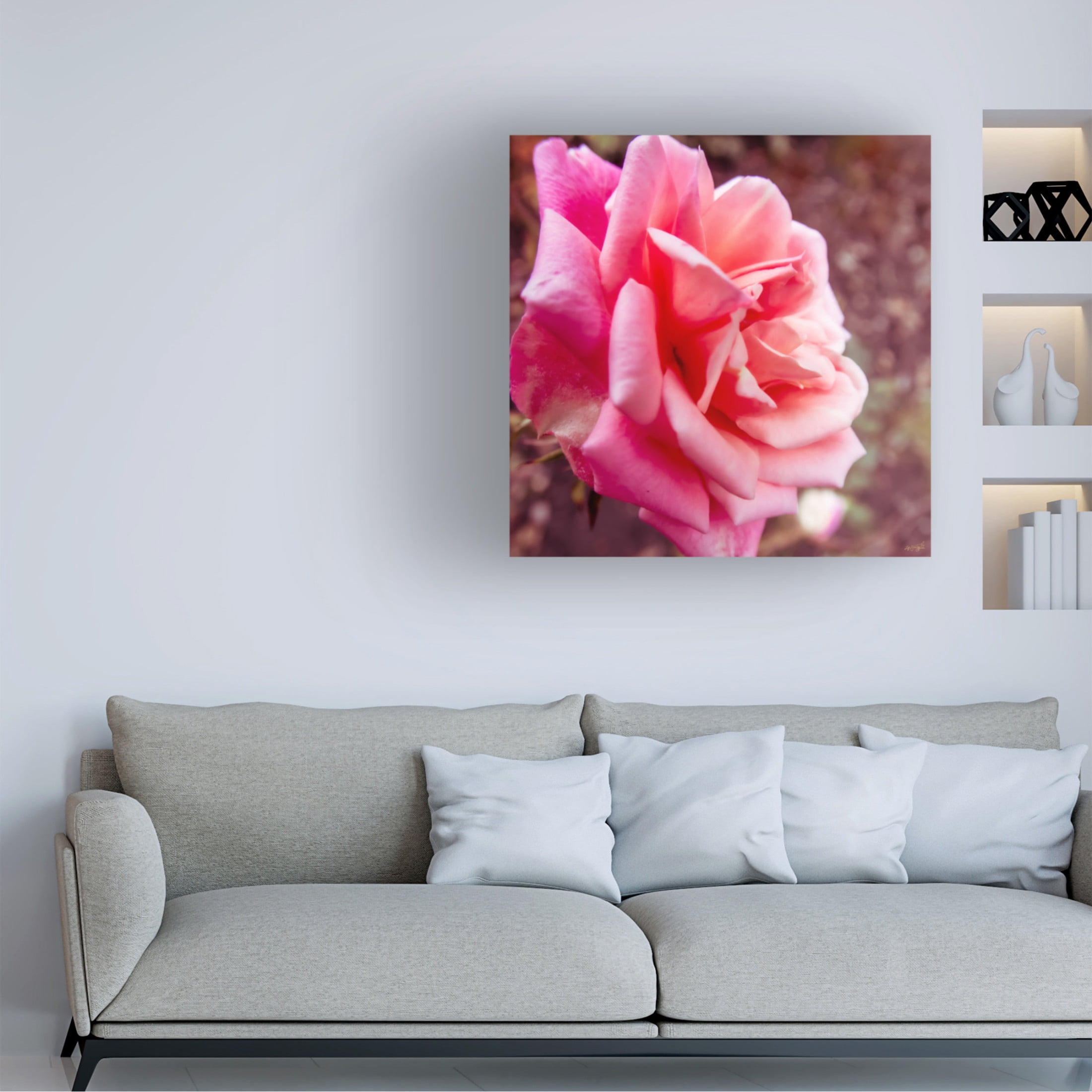 Canvas Wall Art - Life BeautifuLEE 'Pink and Dreaming 1' Wall Art for Living Room, Bedroom, or Office Décor by Trademark Fine Art - 24 x 24 Inches