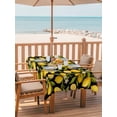 thumbnail image 2 of 60x84 Inch Outdoor Tablecloth with Umbrella Hole Zipper Rectangle Orange Lemon Rectangular Tablecloths Outside Waterproof Spring Leaves Flower Pastoral Botanical Patio Table Cover for Picnic Party, 2 of 8