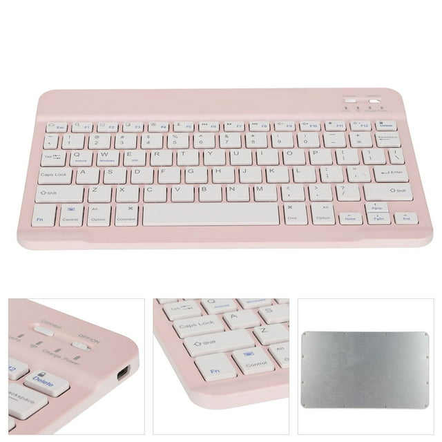 IOS Tablet Keyboard, Stable Connection Long Battery Life Small Portable Lock Screen Function Wide Compatibility PC Keyboard for Tablet for PC Yellow,Blue,Pink,Green,Cyan