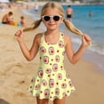 thumbnail image 3 of Uourmeti Cartoon Hedgehog & Apple Print Girls Skirted One-Piece Swimsuit - Quick Dry, Stretchy Swim Dress for Beach & Pool Vacations, 3 of 8