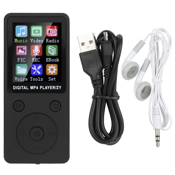 T1 Reproductor de música MP3 MP4 8G Bluetooth Soporte Tarjeta de memoria 32G Botones redondos Negro