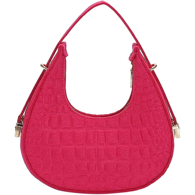 LHSHID Women’s Small Shoulder Bag Felt Soft Top Handle Y2k Underarm Bag Medium Tote Cute Dumpling Bag