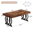 thumbnail image 3 of Finmind 63-inch Dining Table for 4-6, Industrial Kitchen Table with Spacious Tabletop and Geometric Legs, Rustic Brown and Black, 3 of 8