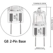 Hakled 1.57 190 Lumens Dimmable T4 JCD G8 Halogen Light Bulb, 2700K (Pack of 6)