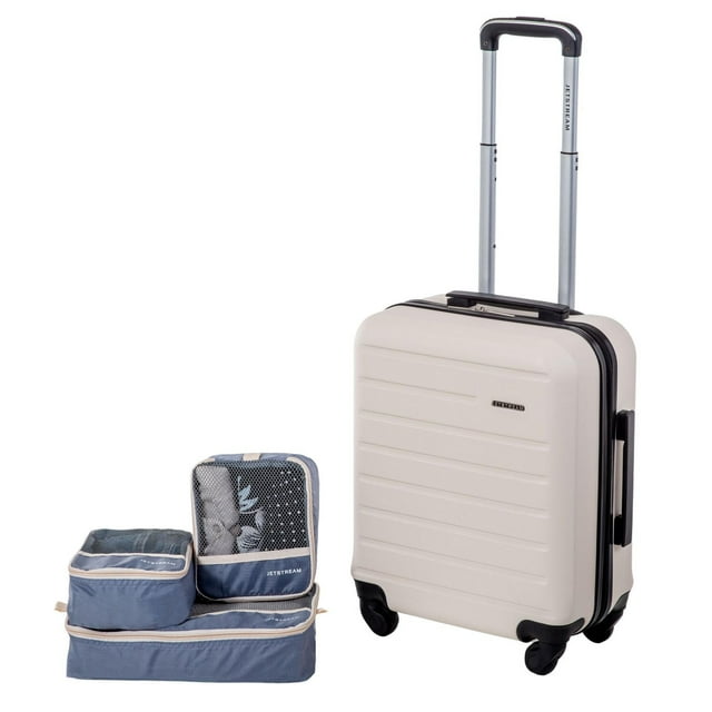 JetStream® 4-Piece Carry-On Hardside Luggage Set: 20 Inch Carry On Spinner Suitcase and 3 Packing Cubes