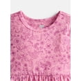 thumbnail image 2 of Wonder Nation Baby and Toddler Girls Printed Short Sleeve Dress, Sizes 0M-5T, 2 of 3