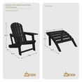 thumbnail image 4 of WestinTrends Azura No-Tools Outdoor HDPE Patio Adirondack Chair with Patio Ottoman, White, 4 of 15