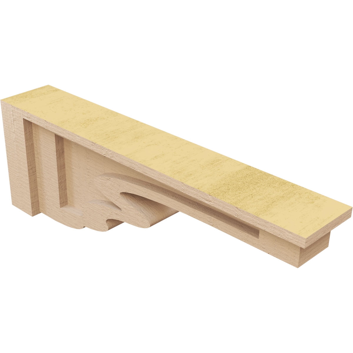 3"W x 18"D x 6"H Thin Highland Rough Cedar Woodgrain TimberThane Corbel, Primed Tan