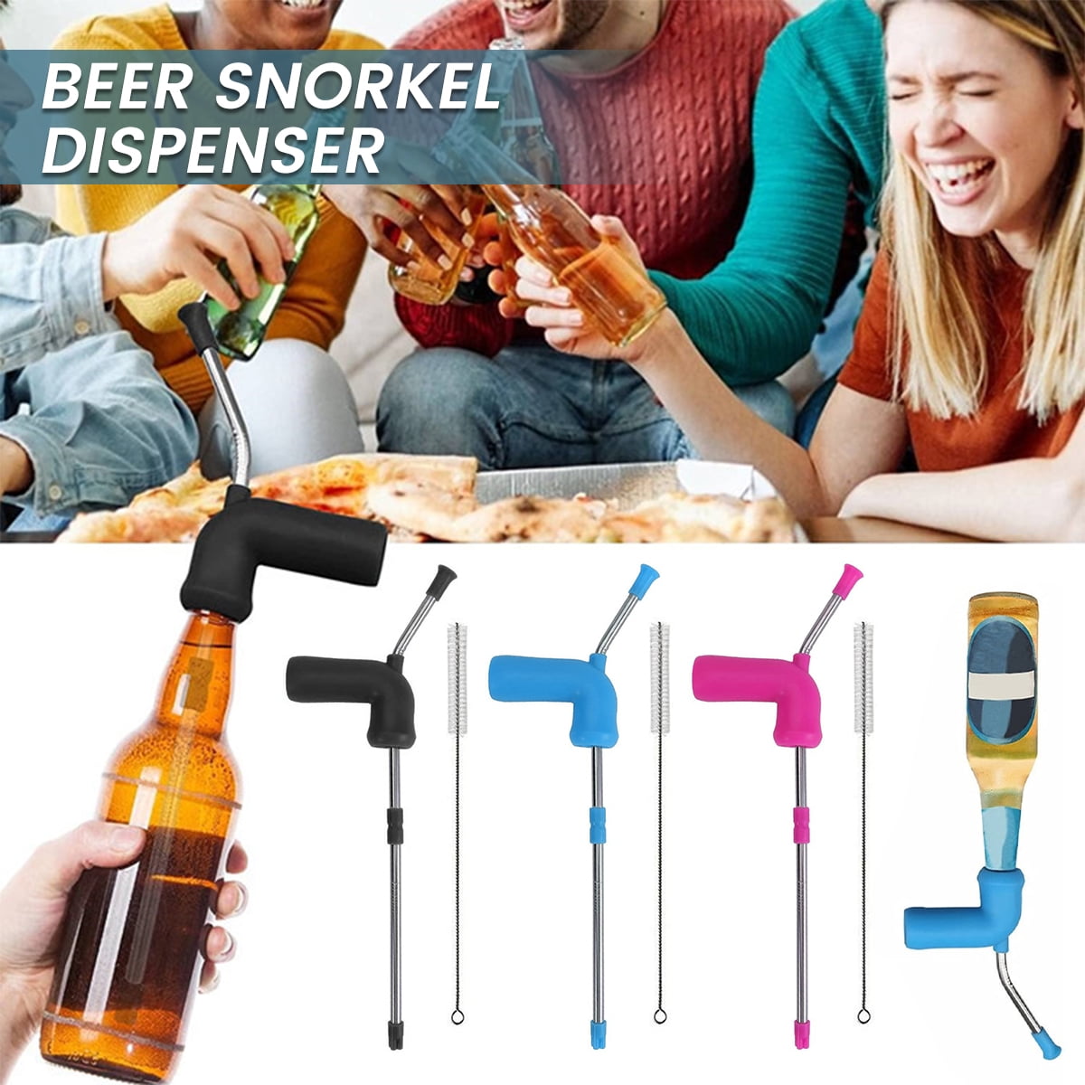 Hands DIY Beer Snorkel for Drinking Games with Valve Bong Dispenser