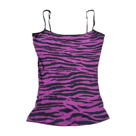 Norvella Womens Zebra Print Tank Tops Square Neck Spaghetti Strap Sleeveless Fitted Longline Y2K Camisoles Going Out Blouses
