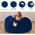thumbnail image 4 of 3FT Bean Bag Chair Bean Bag Chairs for Adults Bean Bag with Filler Big Beanbag Chair for Gaming Large Memory Foam Bean Bags with Dutch Velet Cover for Living Room Bedroom, (36×36×24")-Blue, 4 of 7