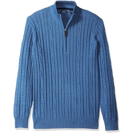 IZOD Men's Premium Essentials Cable Knit 1/4 Zip Sweater, b Revival ...