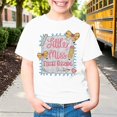 thumbnail image 6 of Arlun Kids Girls First Day of School T-Shirt Little Miss 1st Grade Back to School Short Sleeve Graphic Tee Casual Crew Neck Cute Cartoon Print Casual Tops Classroom Wear 140, 6 of 7