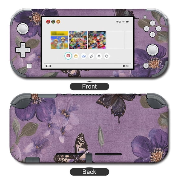 POBUDS Switch Skin | Sticker Wrap Vinyl Decal | Set Compatible with Nintendo Switch ( Switch Lite, Purple Butterfly)