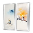 thumbnail image 3 of Designart "Countryhouse Sunset Serenity III" Lake House Cottage Framed Wall Art Set Of 2 - Traditional White Frame Gallery Set For Office Decor, 3 of 6