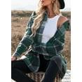 thumbnail image 7 of Asyoly Womens Flannel Plaid Shacket Jacket Long Sleeve Lapel Button Down Color Block Coat Boyfriend Outwear, 7 of 7