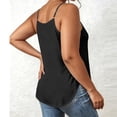 thumbnail image 7 of Womens Plus Size V Neck Spaghetti Strap Tank Tops Dressy Casual Camisole Blouses Sleeveless Loose Cami Basic Tank Shirt with Slit Hem Black, 7 of 7