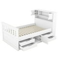 thumbnail image 6 of Twin Size Captain Platform Bed Frame with Storage Bookcases and Shelves,Four Drawers,White, 6 of 8
