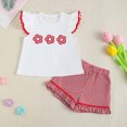 thumbnail image 2 of TOWED22 Infant Girl Summer Clothes 2 Piece Lovely Tank Tee Sleeveless and Shorts Sets Toddler Adorable(Red,6-12 M), 2 of 8