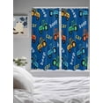 thumbnail image 3 of Cartoon Tractor Bathroom Window Curtain, Cute Beep Car Digger Shovel Truck Blue Light Filtering Coffee Kitchen Curtains, Bedroom Living Room Curtains 2 Panel 84"x63", 3 of 6