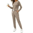 thumbnail image 4 of MOSHU Two Piece Womens Pajama Sets Button Down Shirts and Drawstring Pants with Pockets Solid Lounge Sets for Women, 4 of 11