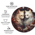 Zufioo Flower Cat Couple 6PCS Leather Coasters ,4 Inch Coasters