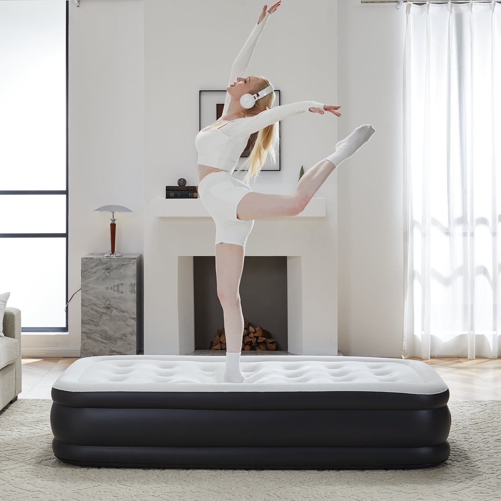 CONCETTA Queen Air Mattress, 18 Inches Adjustable with Built-in High Capacity Pump