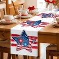 thumbnail image 5 of Patriotic USA Flag Table Runner 90 Inches, Independence Day Firework Red Striped Bed Runner Dresser Scarves Tabletop for Indoor Outdoor Parties/Ceremony/Banquet, 13" x 90", 5 of 9