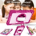 thumbnail image 6 of Case for 2021 Samsung Tab A7 Lite 8.7", Galaxy Tab A7 Lite Case (8.7 Inch Model SM-T220), Cute Kickstand Case with Hand/Shoulder Strap, Plastic/Silicone Hard Rugged Cover,Rose + Pink, 6 of 7