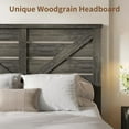 thumbnail image 4 of VanAcc Queen Size Platform Bed Frame with Wood Grain Headboard, Farmhouse Bed Frame with Storage/No Box Spring Needed/Noisy Free/Easy Assembly/Grey, 4 of 8