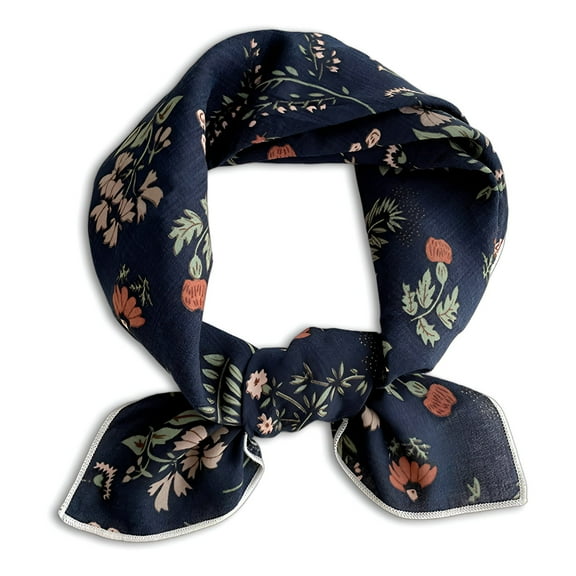 TELOLY Bandanas for Women,Girly Style Blue Bandana,Sweet Style Bag Scarf,Navy