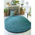 thumbnail image 1 of Unique Loom 3151439 3 ft. 3 in. x 5 ft. 3 in. Solid Shag Oval Rug, Aqua Blue, 1 of 15