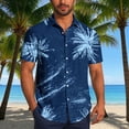 thumbnail image 5 of AKOEE Hawaiian Shirts for Men Short Sleeve Button Down Collared Blouses Lightweight Graphic Printed Tops (3XL, Navy), 5 of 6